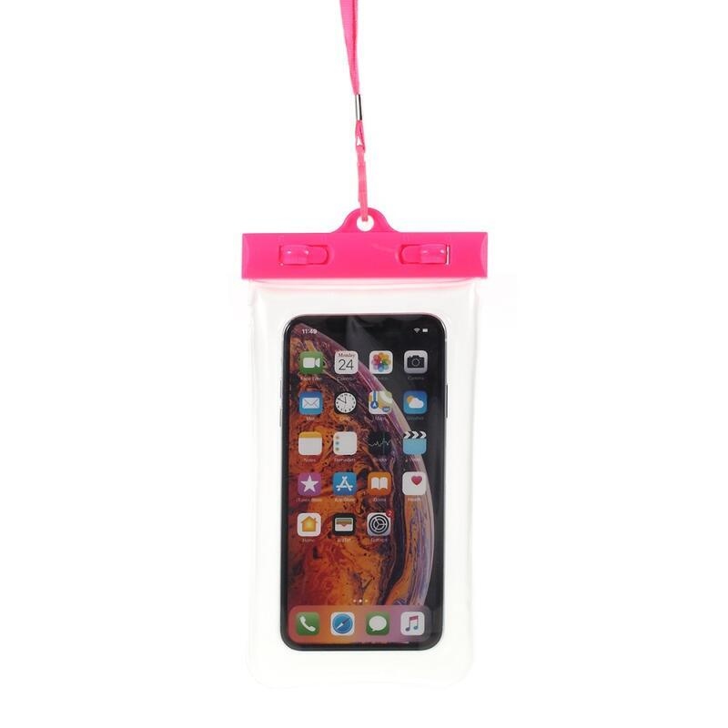 Por univerzális vízálló tok mobiltelefonokhoz - méret 260 x 140 mm - rózsaszínű