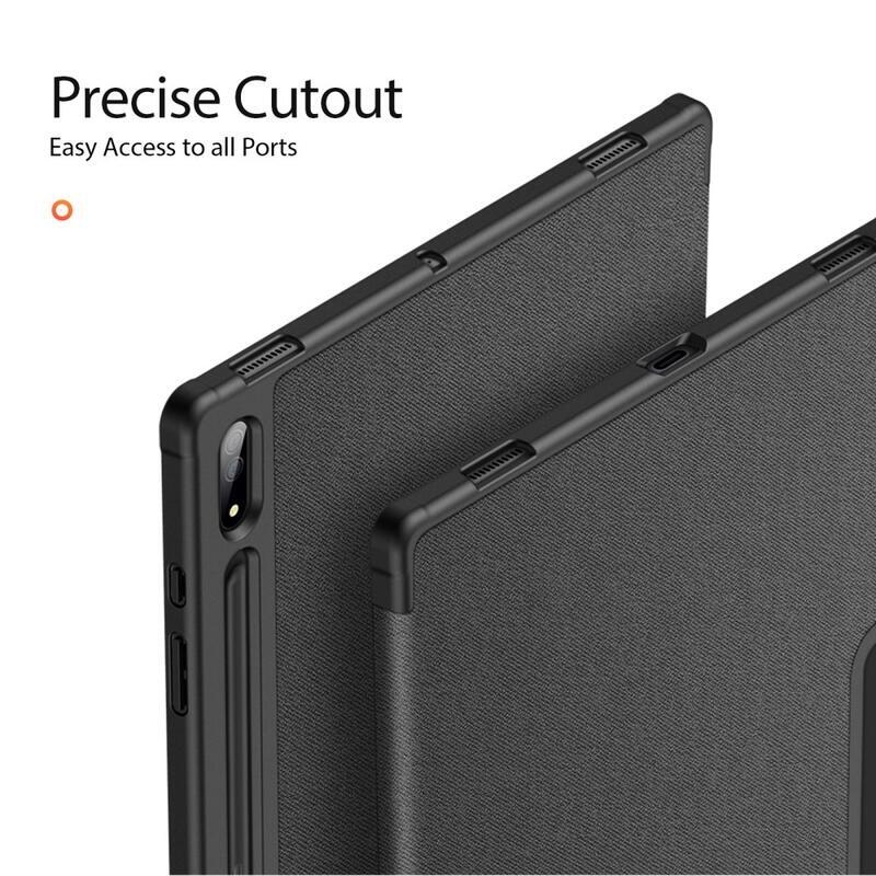 DUX intelligens pozicionáló PU bőr táblagép tok Samsung Galaxy Tab S8 Ultra - fekete