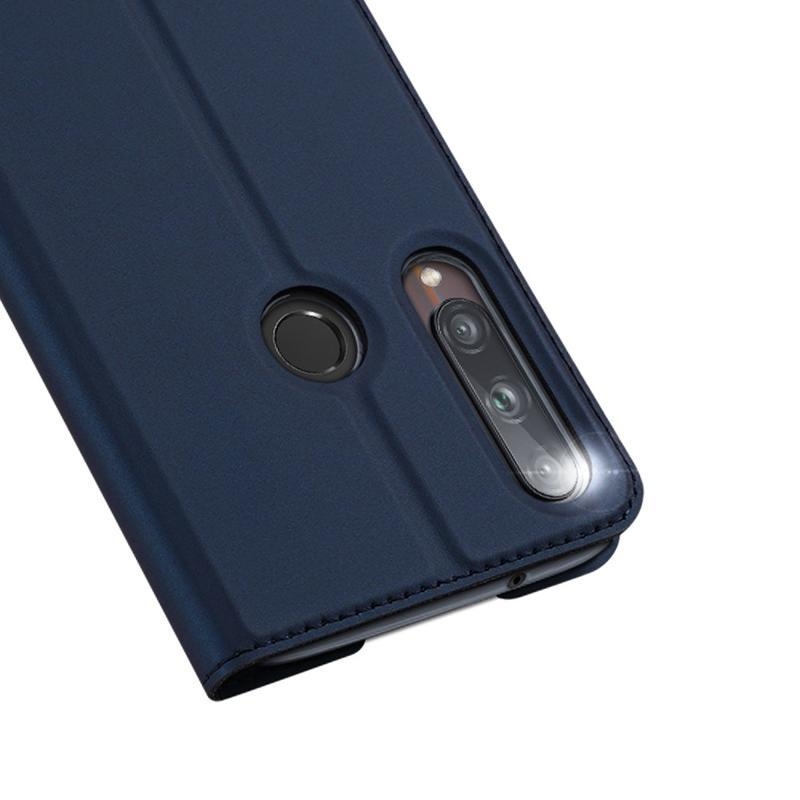 DUX elegáns PU bőr tok a Huawei P40 Lite E számára - sötétkék