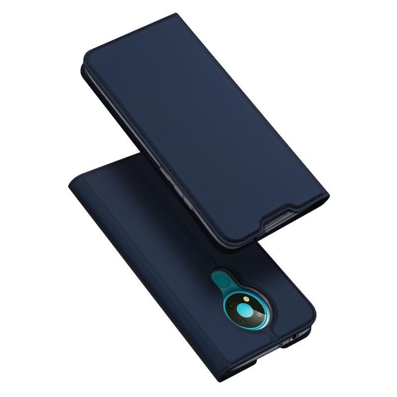 DUX elegáns PU-bőr tok Nokia 3.4 készülékhez - sötétkék színben