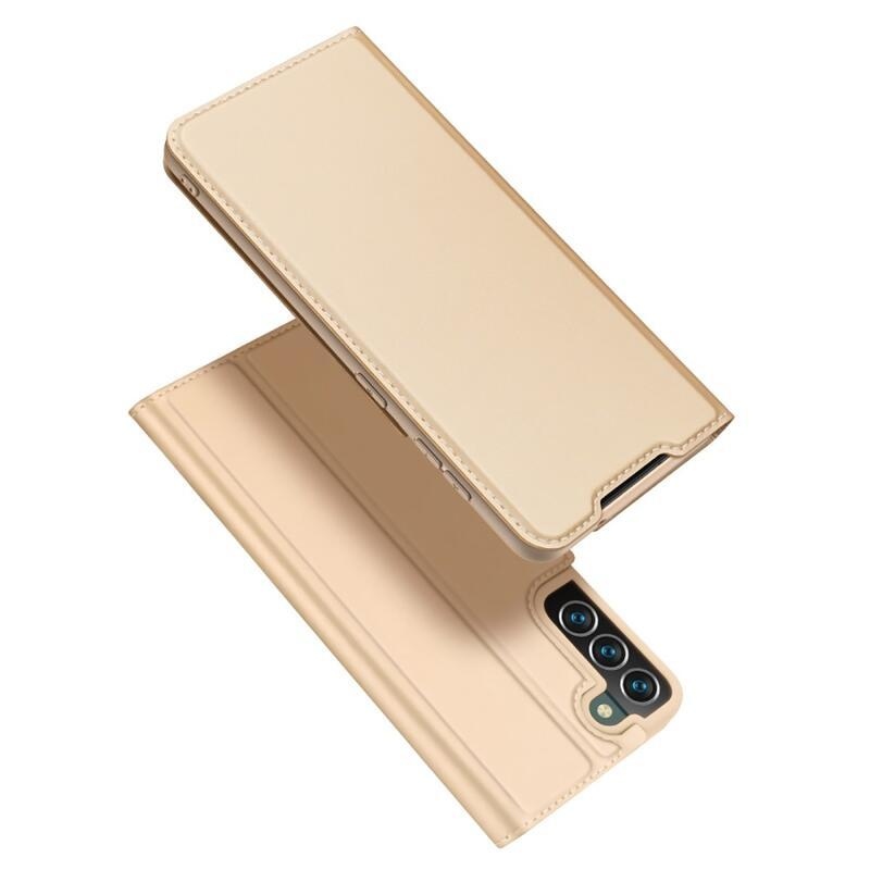 DUX elegáns PU bőr tok Samsung Galaxy S22+ 5G - arany színben