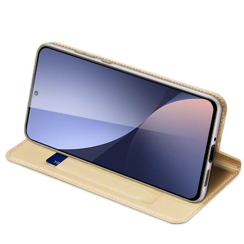 DUX elegáns PU bőr tok a Xiaomi 12/12X készülékhez - arany színben