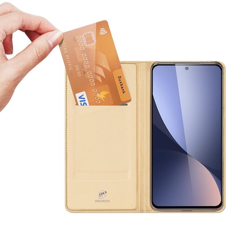 DUX elegáns PU bőr tok a Xiaomi 12/12X készülékhez - arany színben