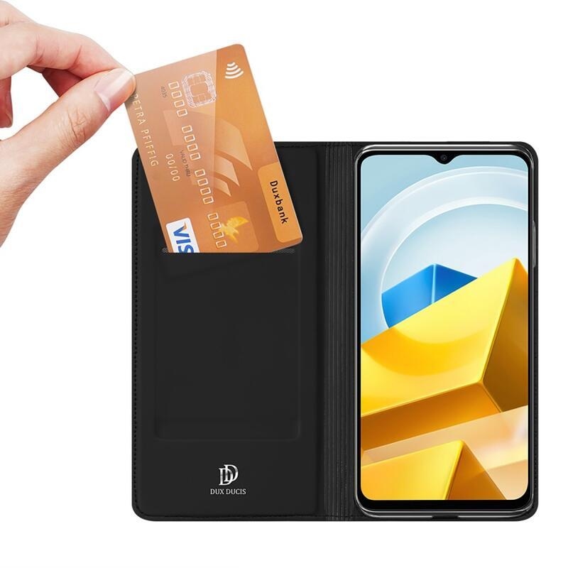 DUX elegáns PU bőr tok Xiaomi Poco M5-hez - fekete