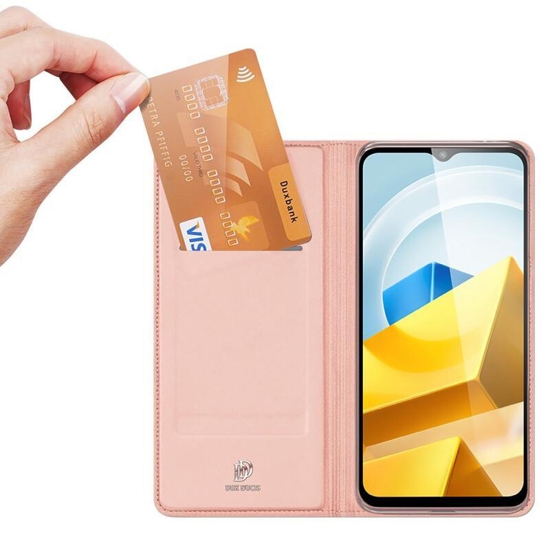 DUX elegáns PU bőr tok Xiaomi Poco M5 készülékhez - rózsaarany színben
