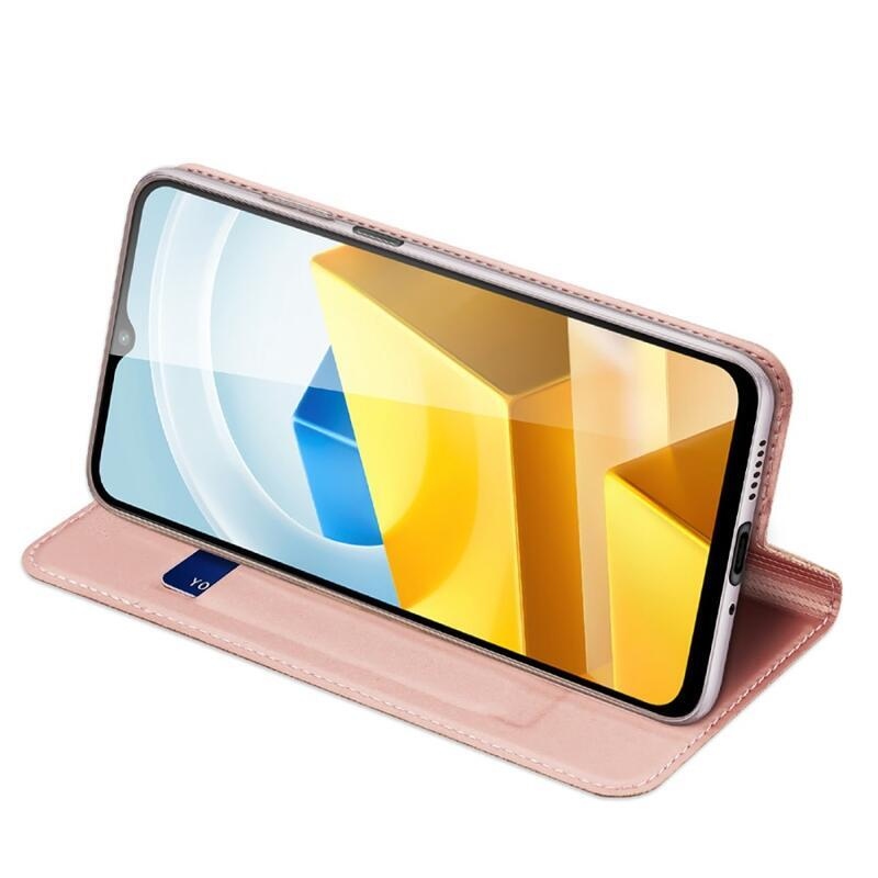 DUX elegáns PU bőr tok Xiaomi Poco M5 készülékhez - rózsaarany színben