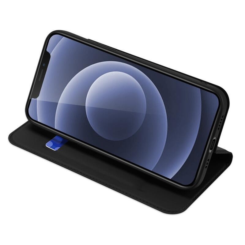 DUX elegáns PU bőr tok iPhone 13 6.1 készülékhez - fekete