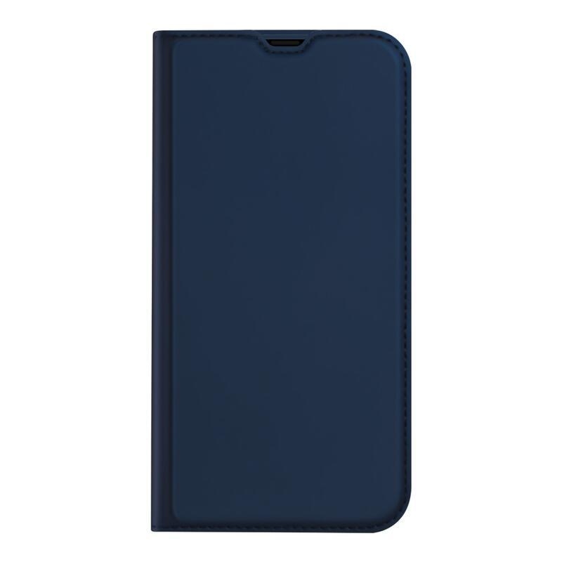 DUX elegáns PU bőr tok iPhone 13 6.1 készülékhez - sötétkék