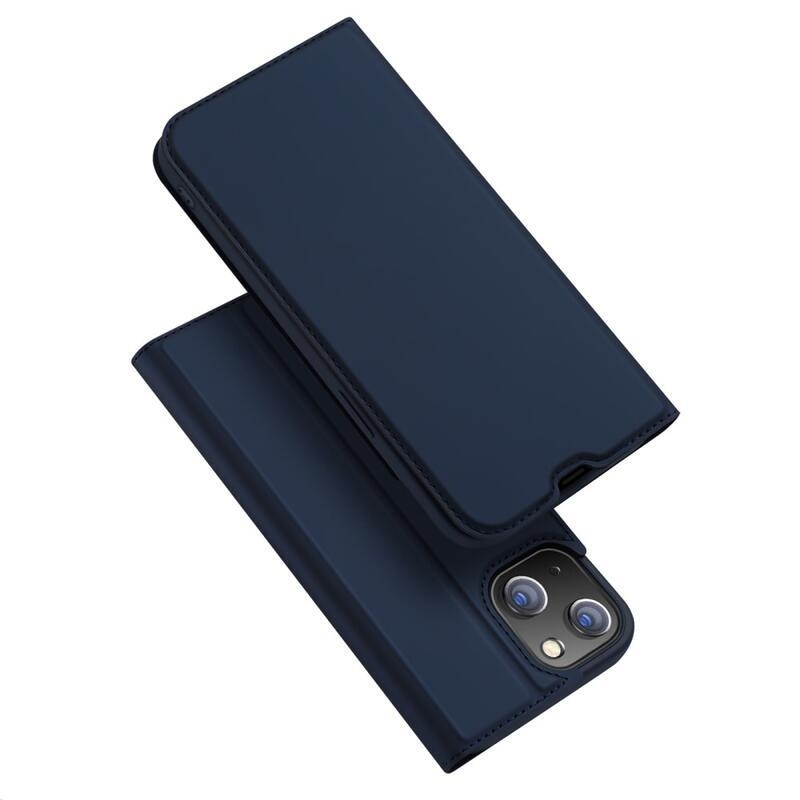 DUX elegáns PU bőr tok iPhone 13 6.1 készülékhez - sötétkék