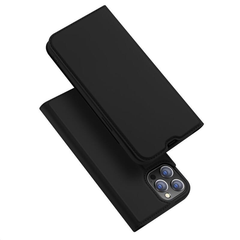 DUX elegáns PU bőr tok iPhone 13 Pro 6.1 készülékhez - fekete
