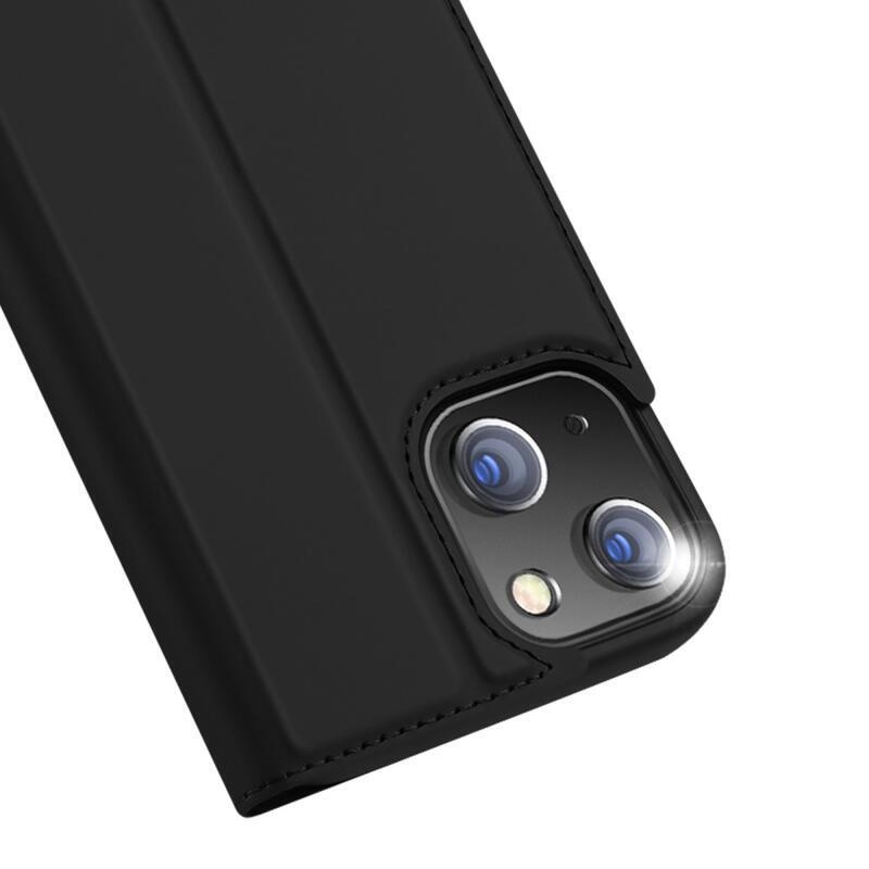 DUX elegáns PU bőr tok iPhone 14 6.1 készülékhez - fekete