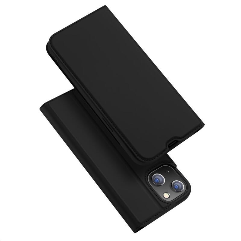 DUX elegáns PU bőr tok iPhone 14 6.1 készülékhez - fekete