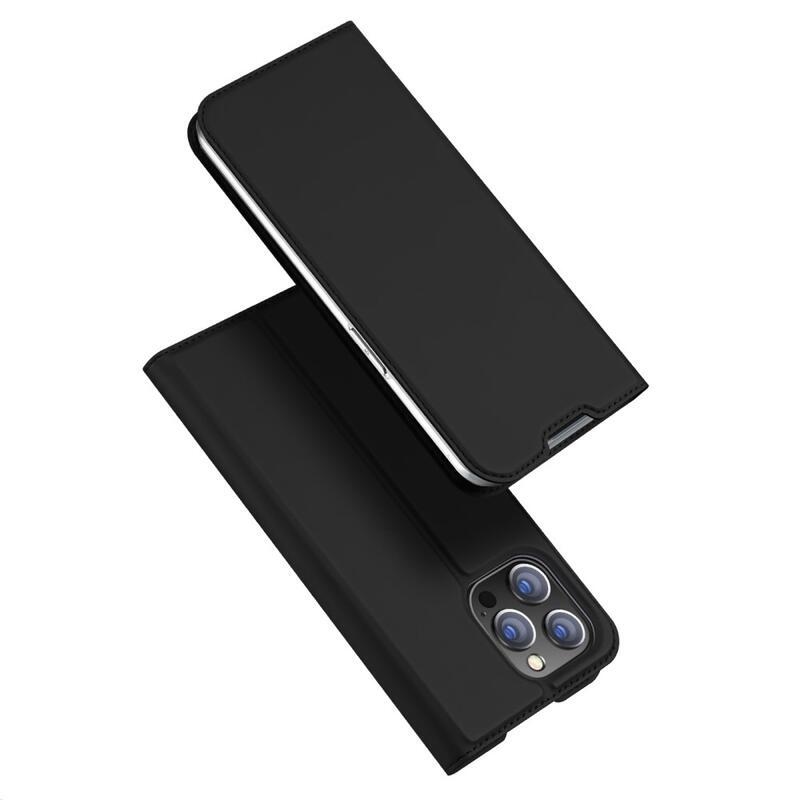 DUX elegáns PU bőr tok iPhone 14 Pro Max 6.7 készülékhez - fekete