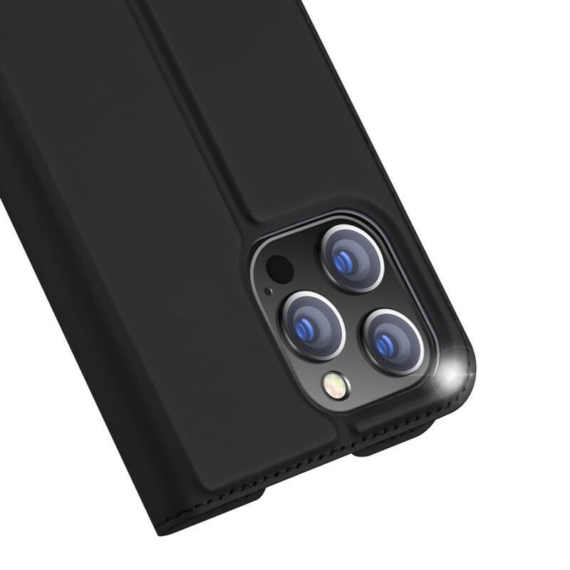 DUX elegáns PU bőr tok iPhone 14 Pro Max 6.7 készülékhez - fekete