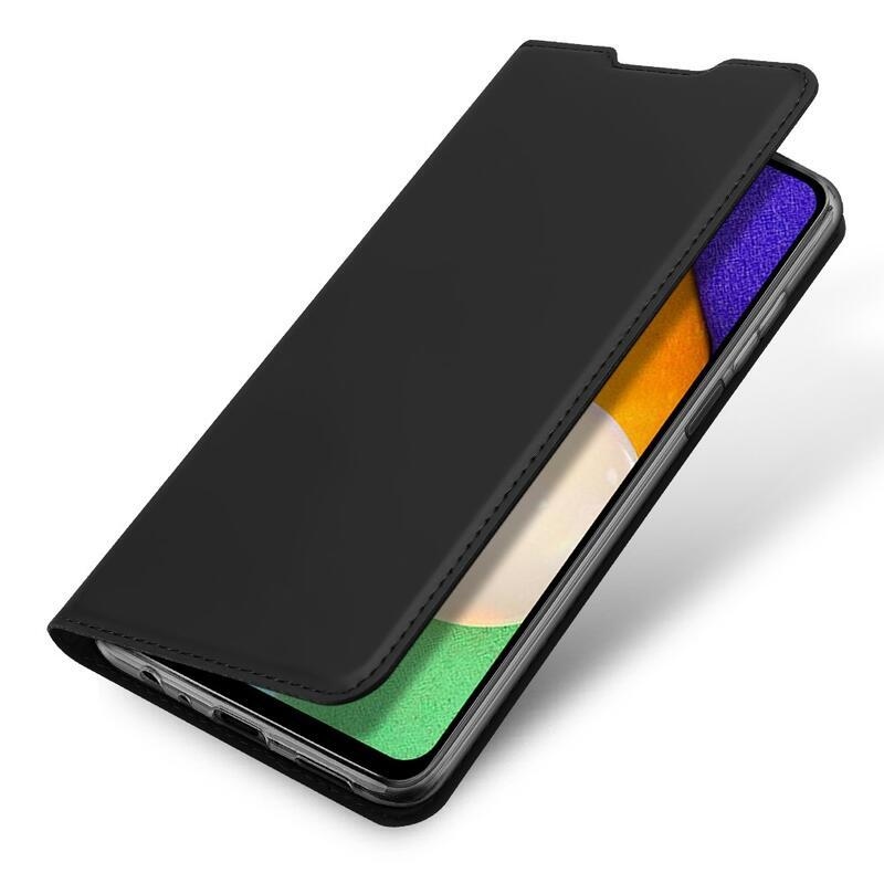 DUX elegáns PU bőr tok Samsung Galaxy A03s (166.6 x 75.9 x 9.1mm) - fekete színben