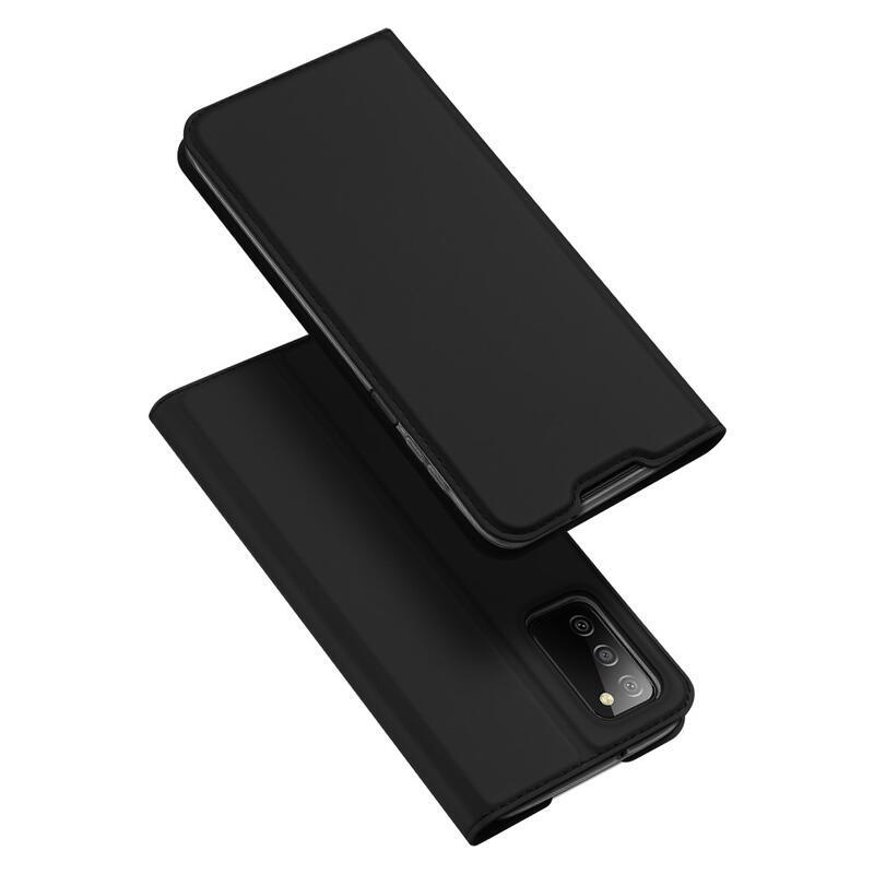 DUX elegáns PU bőr tok Samsung Galaxy A03s (166.6 x 75.9 x 9.1mm) - fekete színben