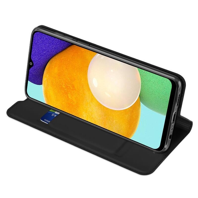 DUX elegáns PU bőr tok Samsung Galaxy A03s (166.6 x 75.9 x 9.1mm) - fekete színben
