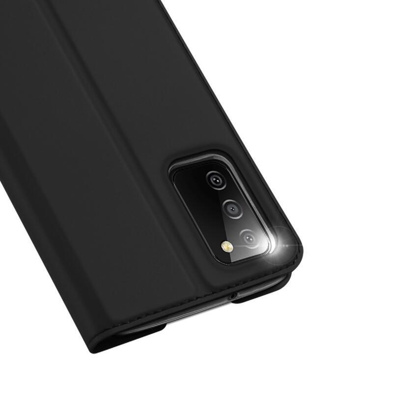 DUX elegáns PU bőr tok Samsung Galaxy A03s (166.6 x 75.9 x 9.1mm) - fekete színben