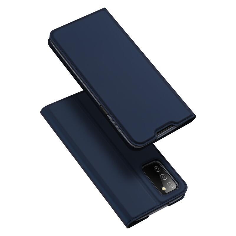DUX elegáns PU bőr tok Samsung Galaxy A03s (166.6 x 75.9 x 9.1mm) - sötétkék