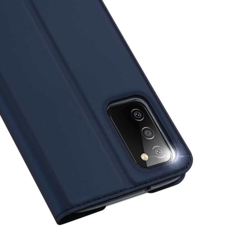 DUX elegáns PU bőr tok Samsung Galaxy A03s (166.6 x 75.9 x 9.1mm) - sötétkék