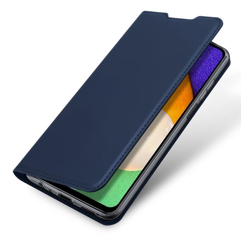 DUX elegáns PU bőr tok Samsung Galaxy A03s (166.6 x 75.9 x 9.1mm) - sötétkék