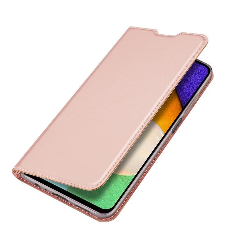 DUX elegáns PU bőr tok Samsung Galaxy A03s (166.6 x 75.9 x 9.1mm) - rózsaarany színben