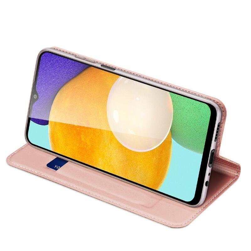 DUX elegáns PU bőr tok Samsung Galaxy A03s (166.6 x 75.9 x 9.1mm) - rózsaarany színben