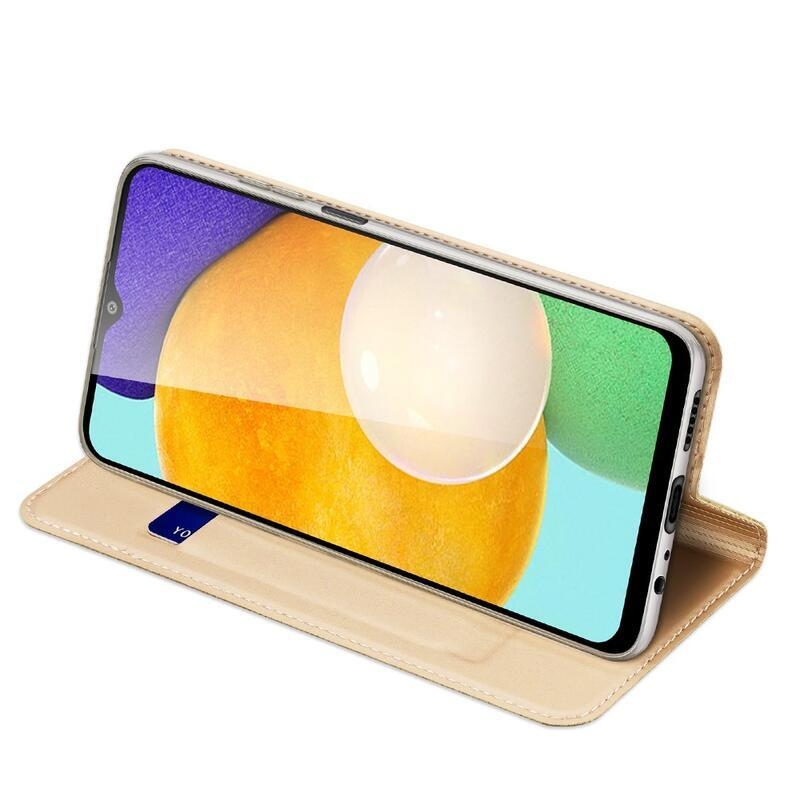 DUX elegáns PU bőr tok Samsung Galaxy A03s (166.6 x 75.9 x 9.1mm) - arany színű
