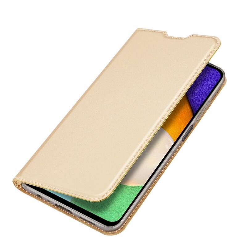 DUX elegáns PU bőr tok Samsung Galaxy A03s (166.6 x 75.9 x 9.1mm) - arany színű