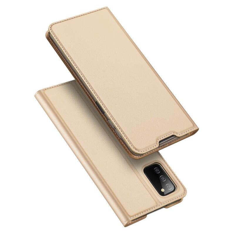 DUX elegáns PU bőr tok Samsung Galaxy A03s (166.6 x 75.9 x 9.1mm) - arany színű