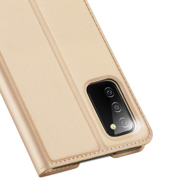 DUX elegáns PU bőr tok Samsung Galaxy A03s (166.6 x 75.9 x 9.1mm) - arany színű