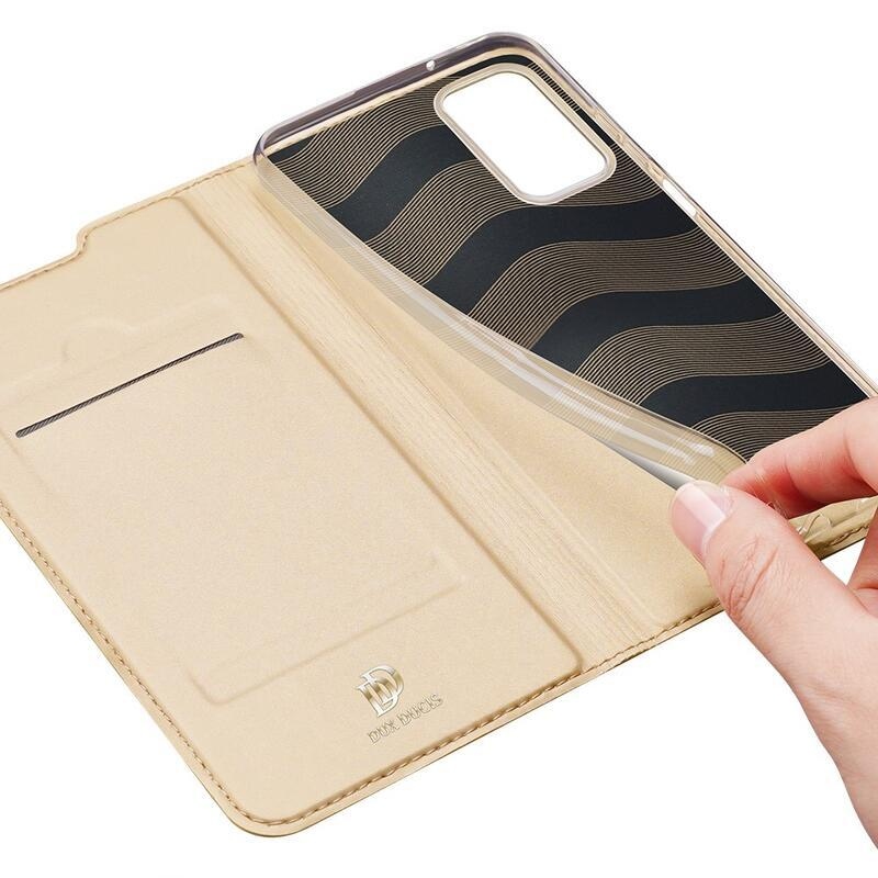 DUX elegáns PU bőr tok Samsung Galaxy A03s (166.6 x 75.9 x 9.1mm) - arany színű