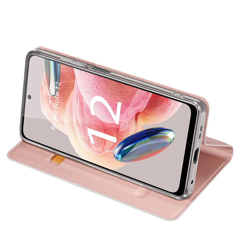 DUX könyvtáska Xiaomi Redmi Note 12 4G - rózsaarany