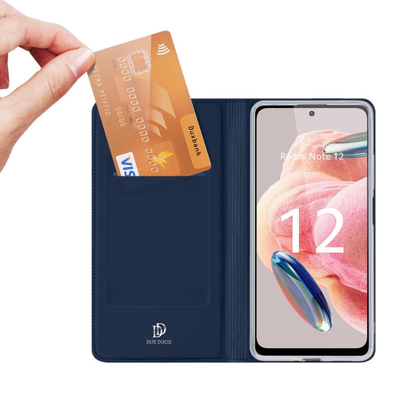 DUX könyvtáska Xiaomi Redmi Note 12 4G - sötétkék