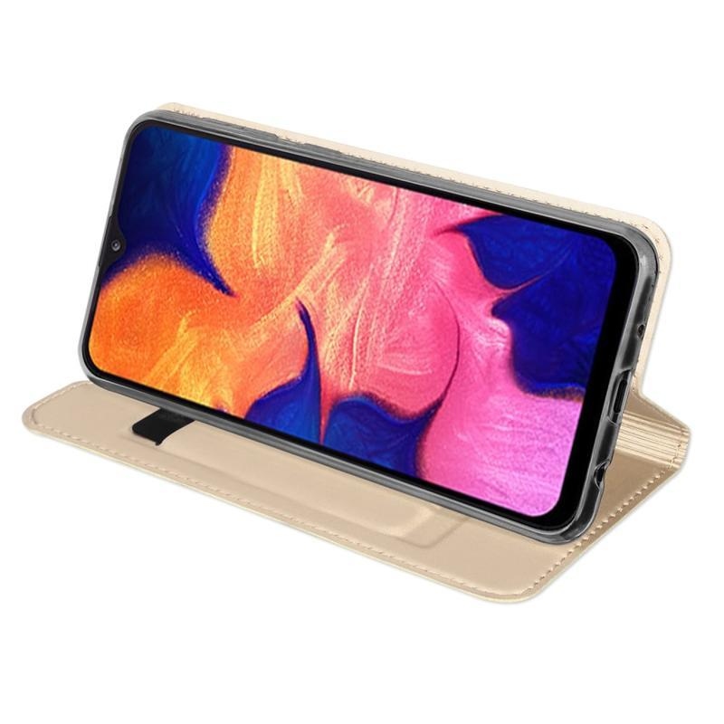 DUX PU bőrből készült elegáns mobiltelefon tok Samsung Galaxy A10 - arany színű