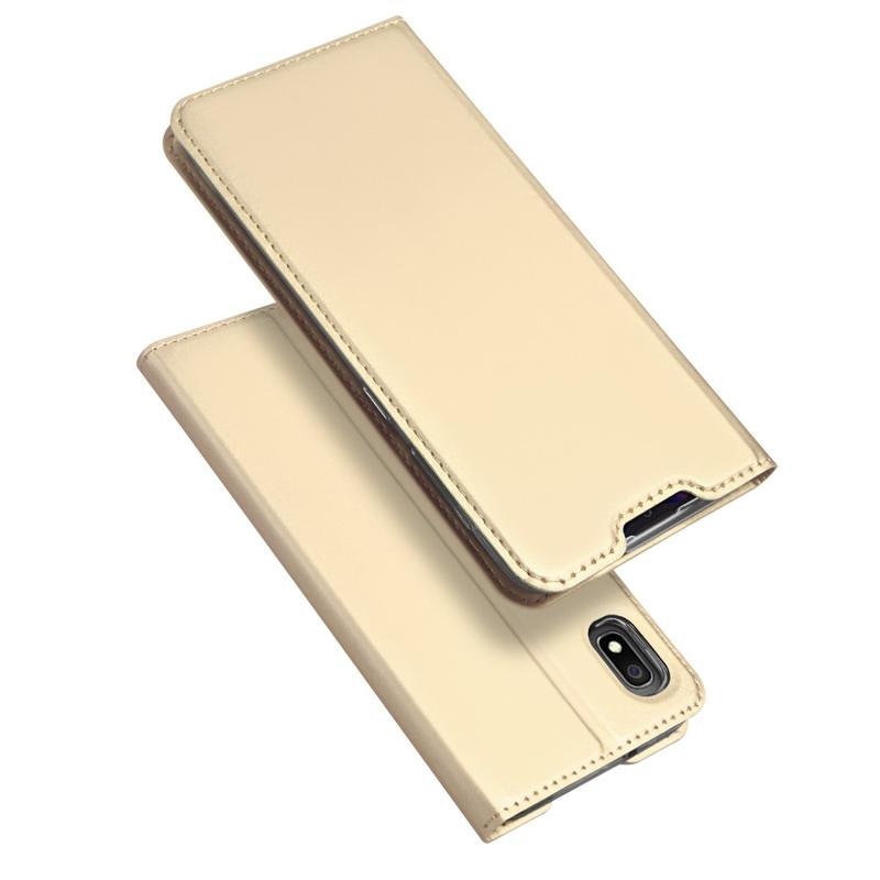 DUX PU bőrből készült elegáns mobiltelefon tok Samsung Galaxy A10 - arany színű