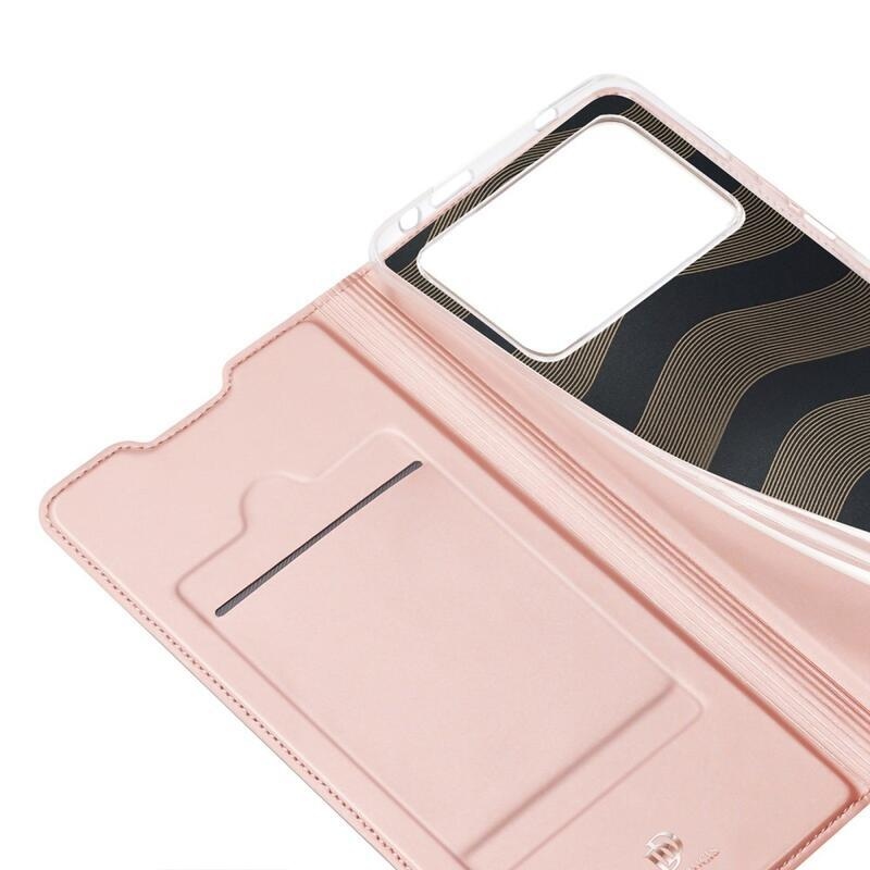 DUX PU bőr pénztárca tok Xiaomi Poco M4 Pro 4G - rózsa arany