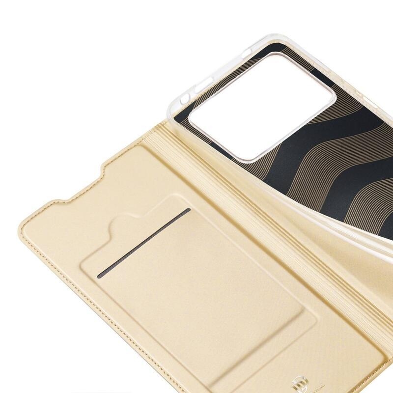 DUX PU bőr pénztárca tok Xiaomi Poco M4 Pro 4G - arany színben