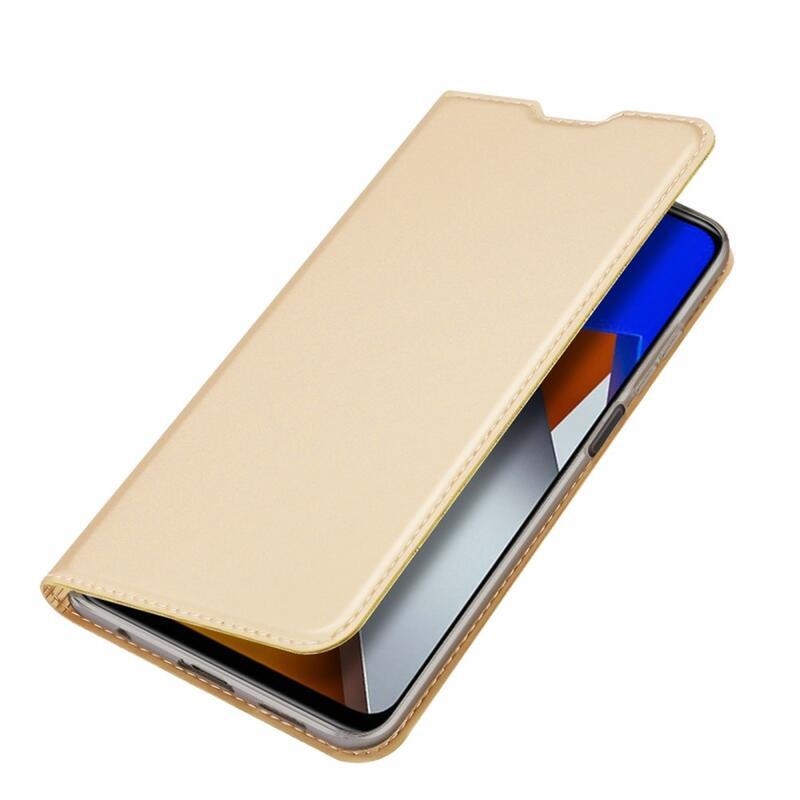 DUX PU bőr pénztárca tok Xiaomi Poco M4 Pro 4G - arany színben