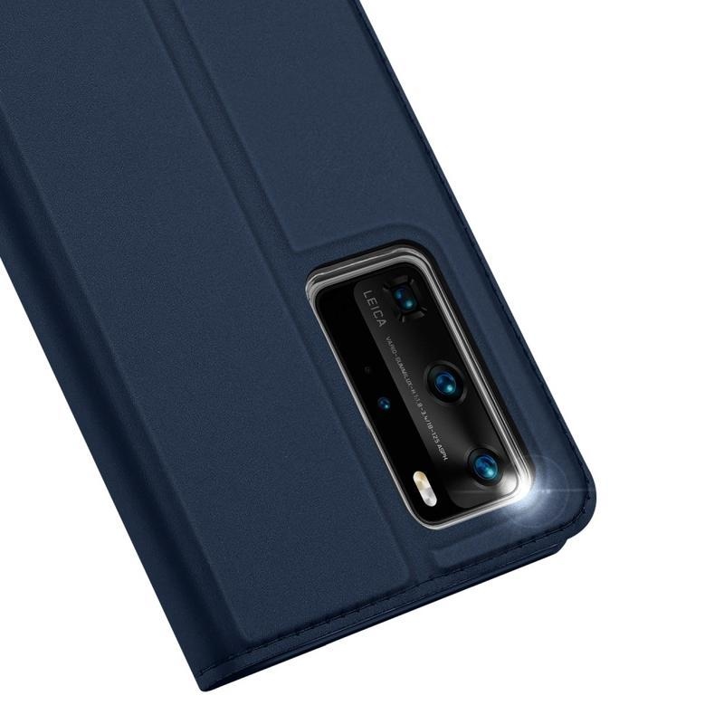 DUX PU bőr tok Huawei P40 Pro készülékhez - sötétkék