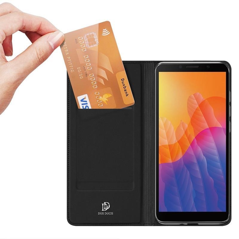DUX PU bőr tok a Huawei Y5p/Honor 9S számára - fekete színben