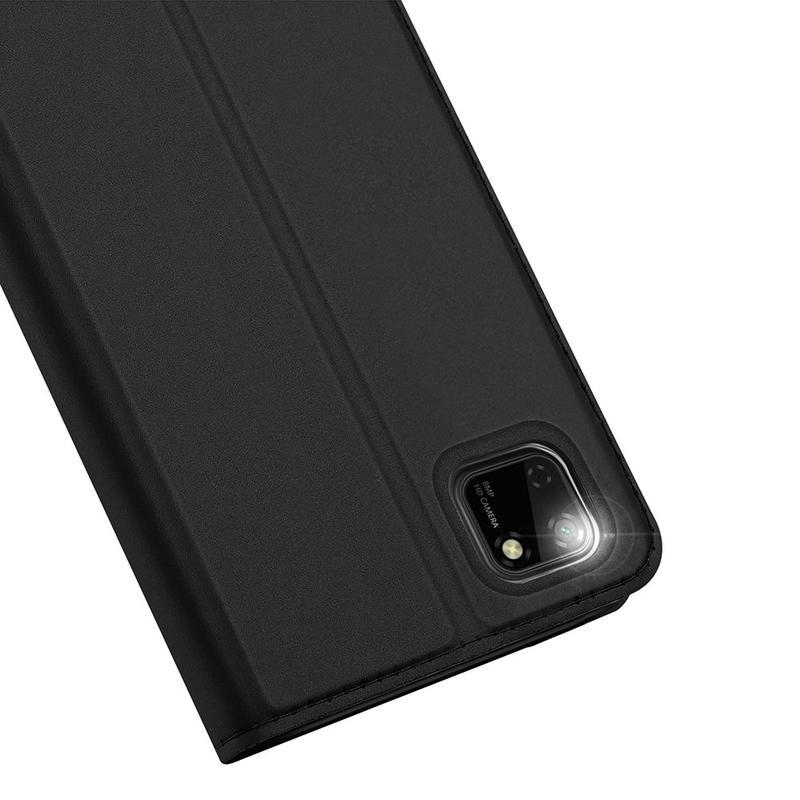 DUX PU bőr tok a Huawei Y5p/Honor 9S számára - fekete színben