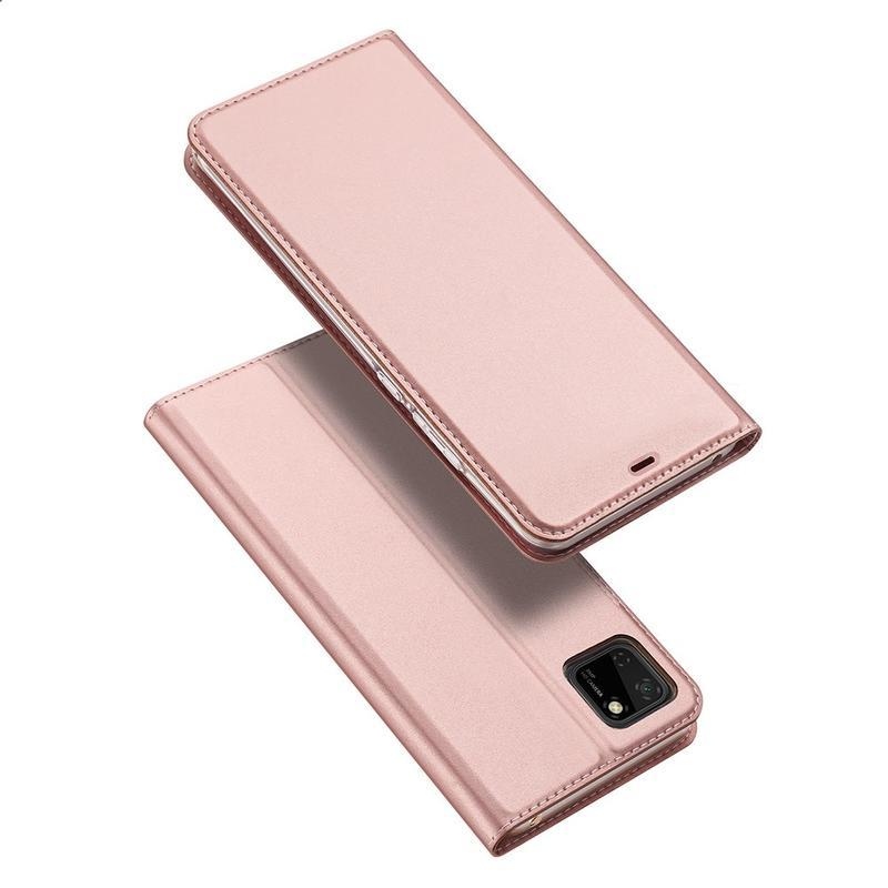 DUX PU bőr tok Huawei Y5p/Honor 9S - rózsaarany színben