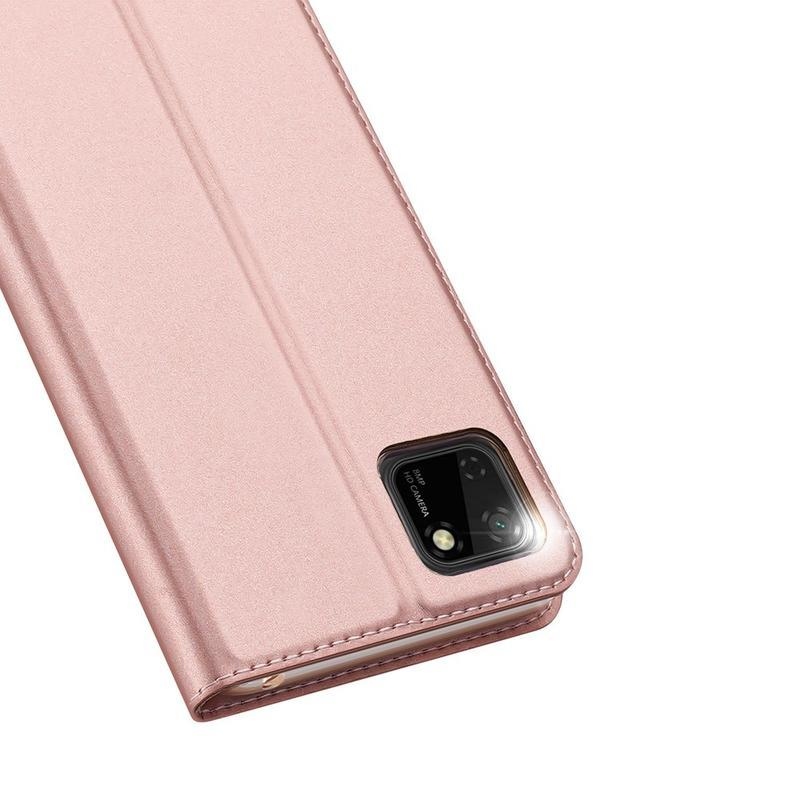 DUX PU bőr tok Huawei Y5p/Honor 9S - rózsaarany színben