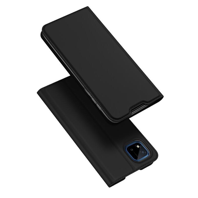 DUX PU bőr mobiltelefon tok Realme C11 (2021) - fekete