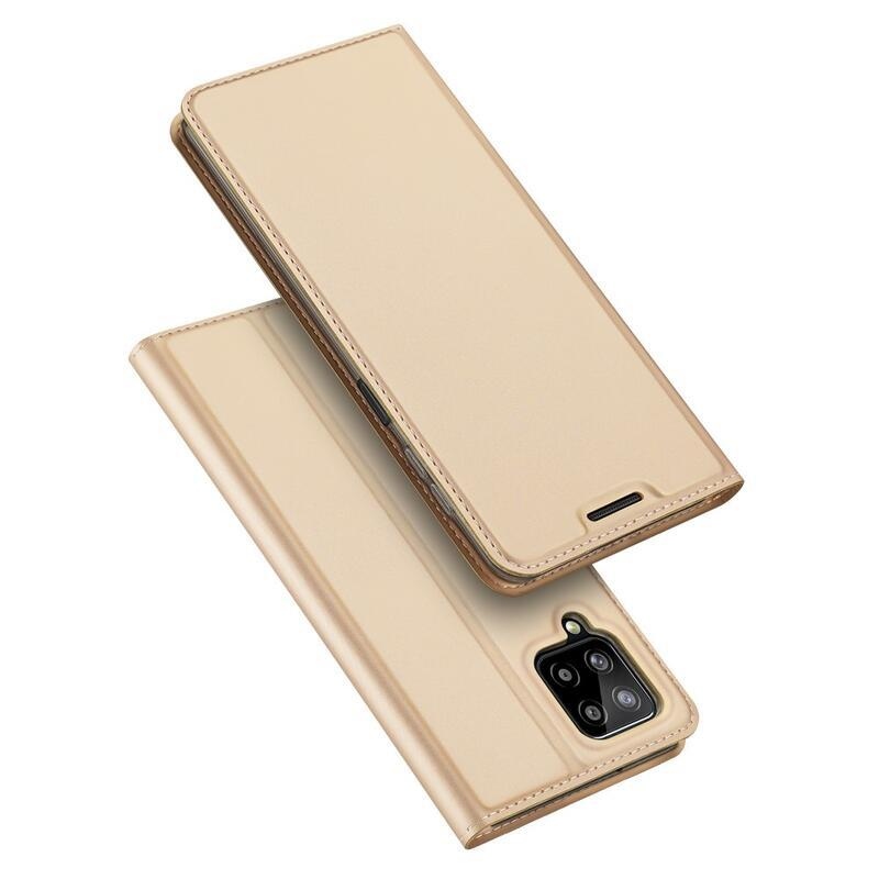 DUX PU bőr tok Samsung Galaxy A22 4G készülékhez - arany színben