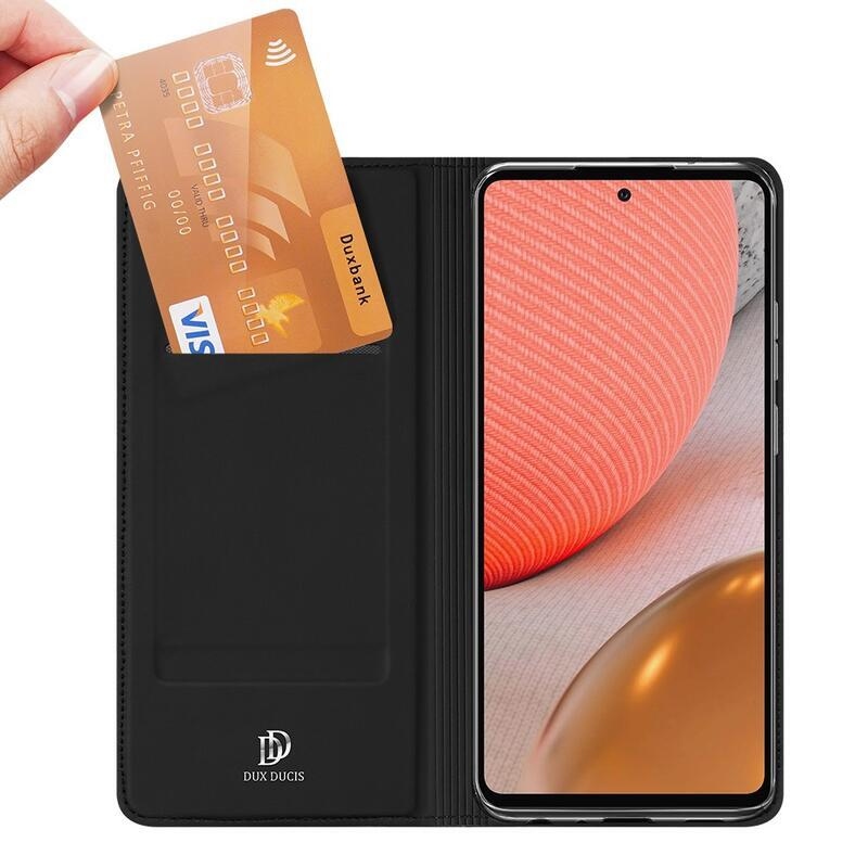 DUX PU bőr tok Samsung Galaxy A72 5G/4G készülékhez - fekete
