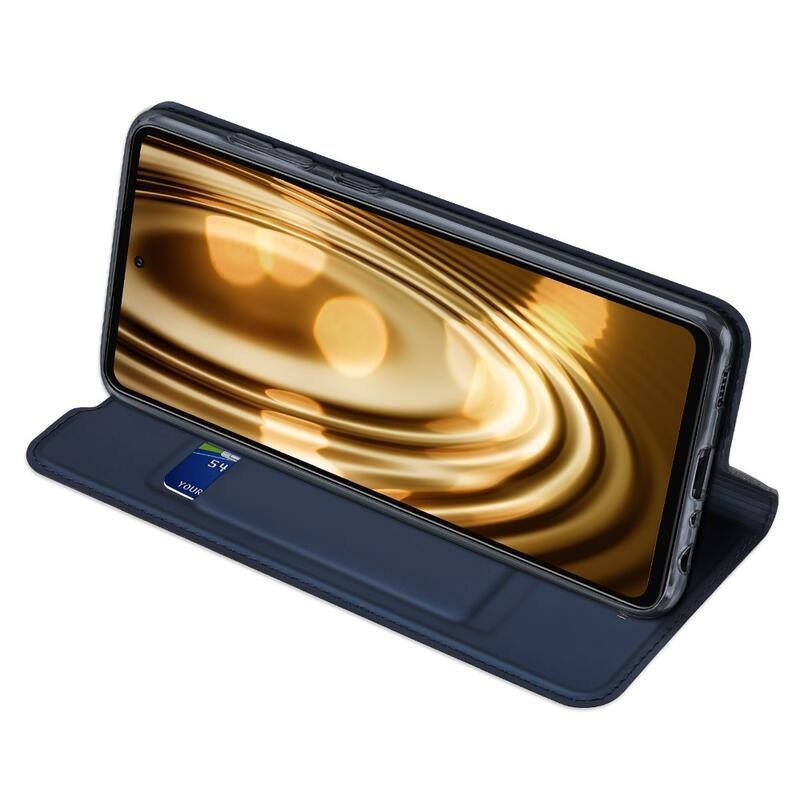 DUX PU bőr tok Samsung Galaxy A72 5G/4G készülékhez - sötétkék
