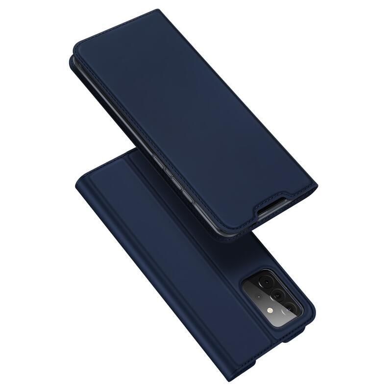 DUX PU bőr tok Samsung Galaxy A72 5G/4G készülékhez - sötétkék