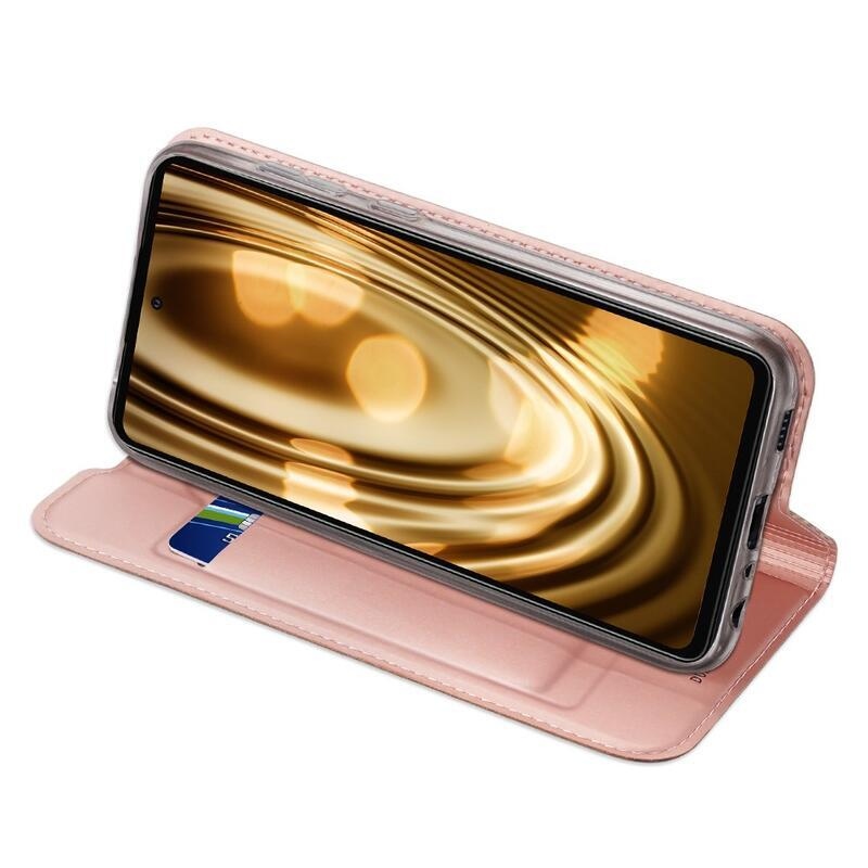 DUX PU bőr tok Samsung Galaxy A72 5G/4G készülékhez - rózsaszín
